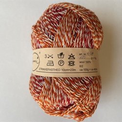 KAUNI EQA Bl Lilla Rd Orange Gul Lime med hvid flgetrd