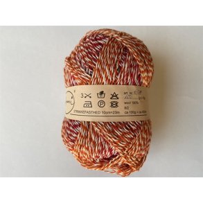 KAUNI EQA Bl Lilla Rd Orange Gul Lime med hvid flgetrd